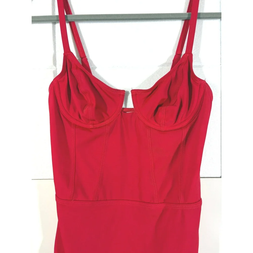 Solid & Striped RE/DONE The Veronica Underwire One Piece Swimsuit Ruby Red XS